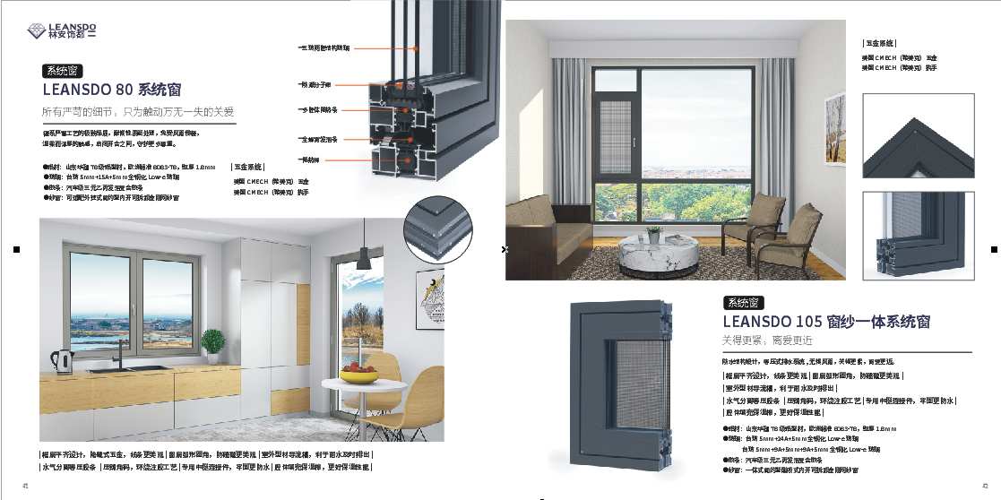 LEANSDO 105窗纱一体系统窗(图1)